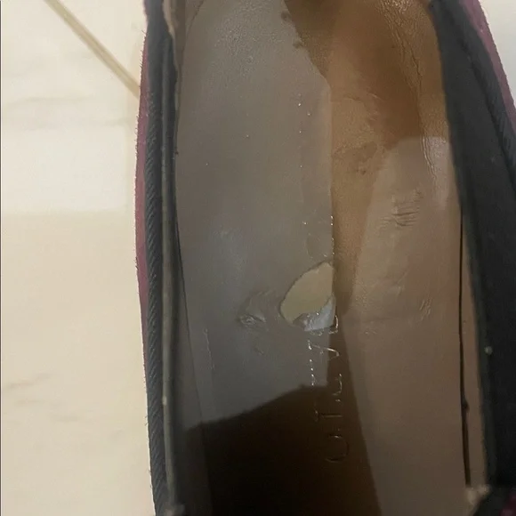 Franco Sarto Burgundy Suede Loafers Heels Sz 8.5 (40) - Picture 10 of 13